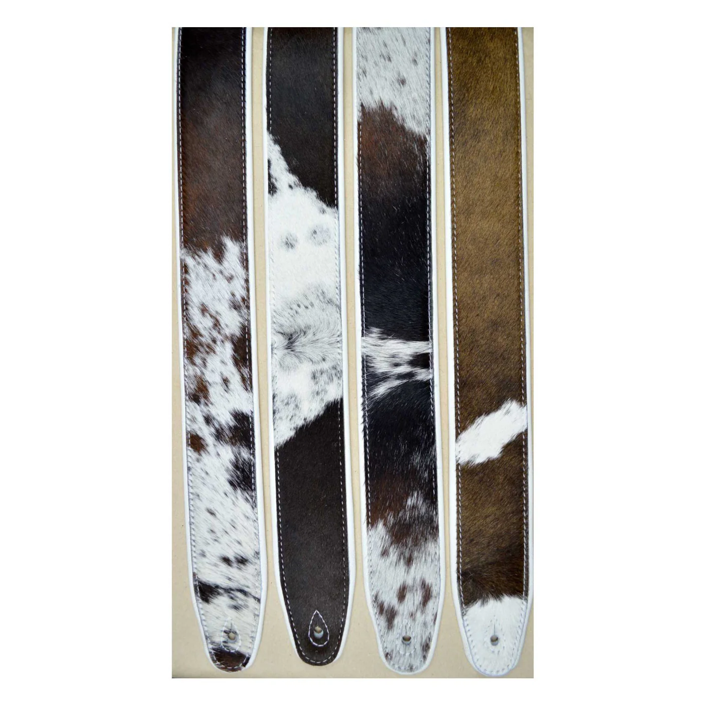 Colonial Leather 2.5inch Cowskin Upholstered & Padded Guitar Strap - White - Image 3