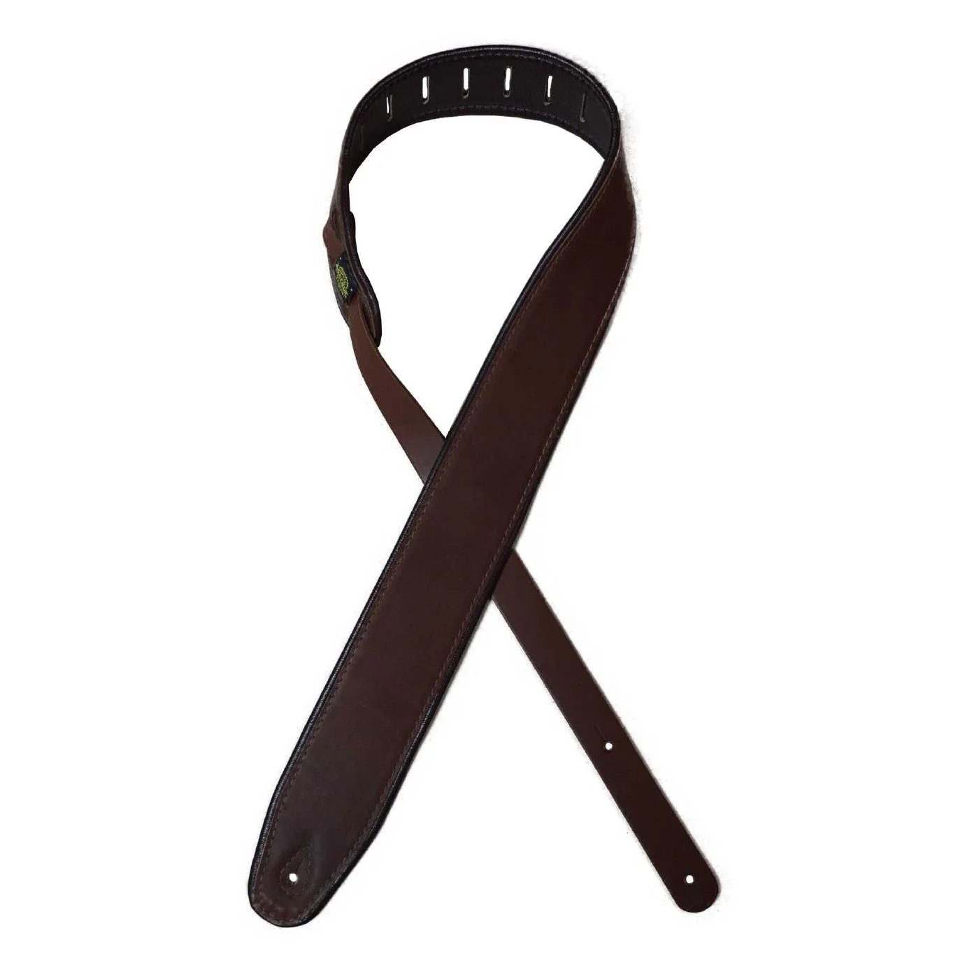 Colonial Leather 2.5inch Padded Upholstery Leather Guitar Strap - Tan & Brown