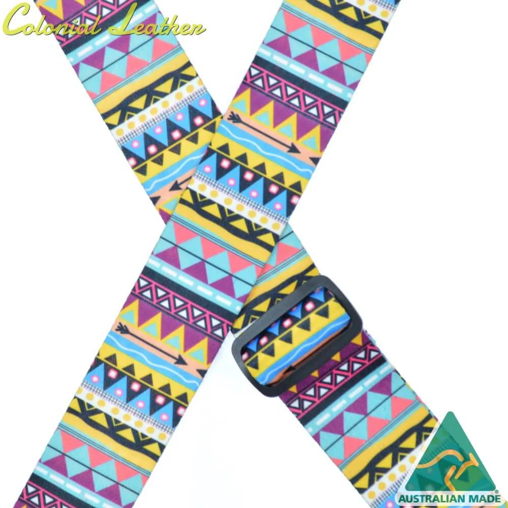 Colonial Leather 50mm Printed Webbing Guitar Strap - Apache - Image 2