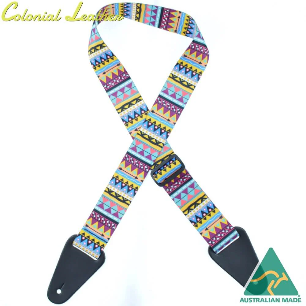 Colonial Leather 50mm Printed Webbing Guitar Strap - Apache - Image 4