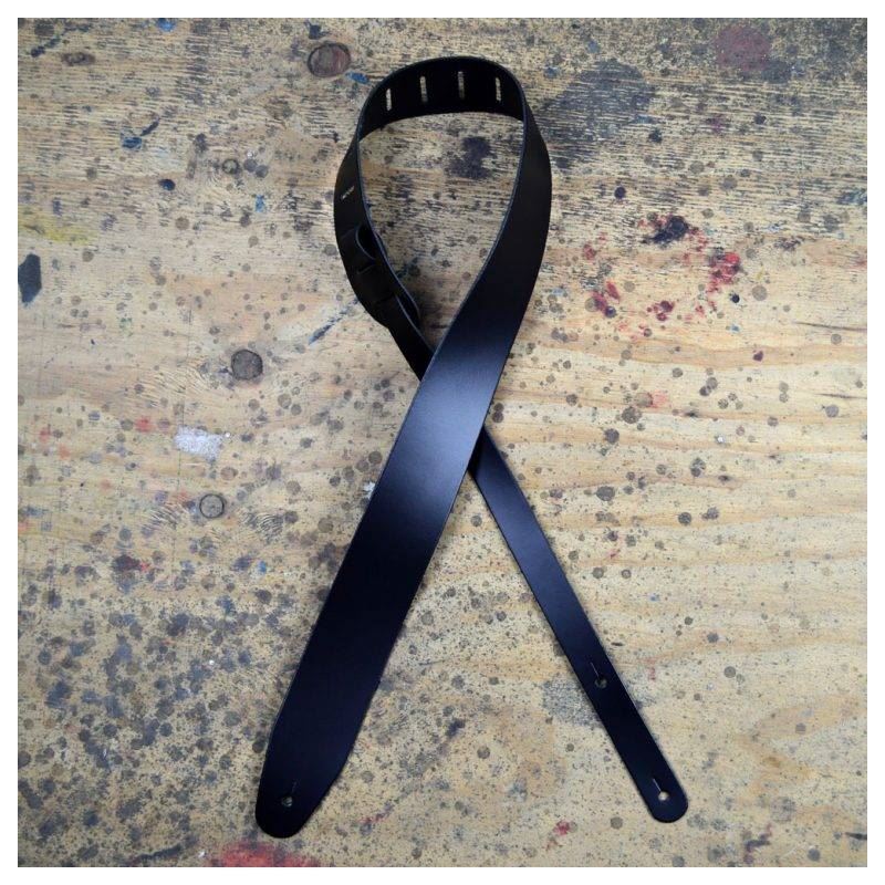 Colonial Leather Basic Leather Guitar Strap - Black - Image 2