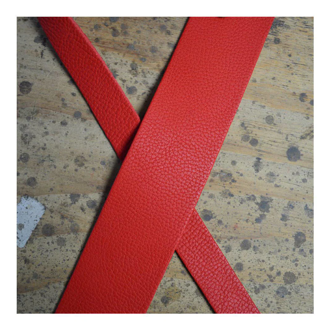 Colonial Leather Basic Leather Guitar Strap - Red - Image 4