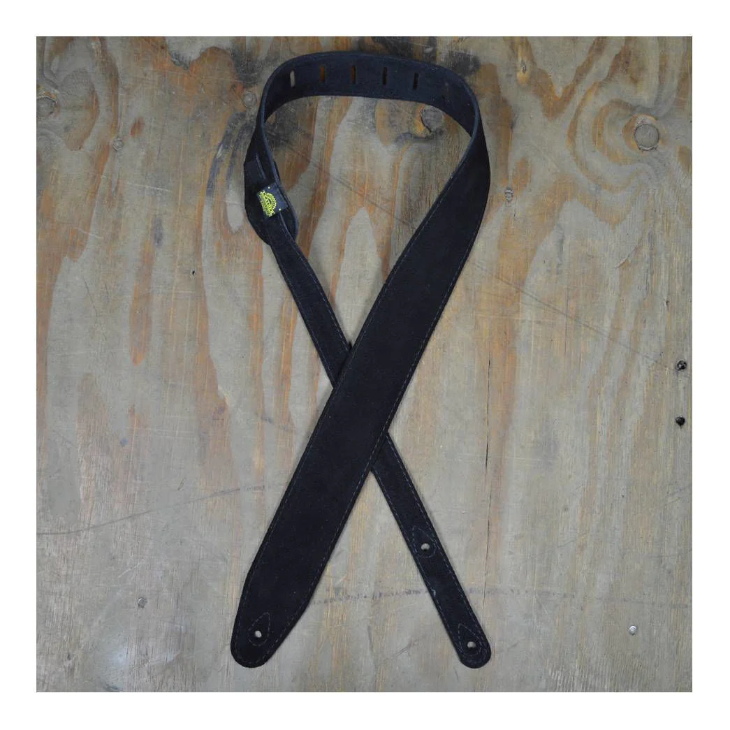 Colonial Leather Double Suede Guitar Strap - Black