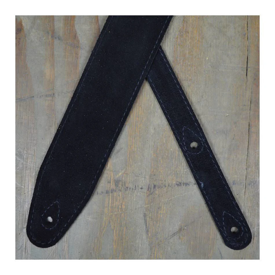 Colonial Leather Double Suede Guitar Strap - Black - Image 3