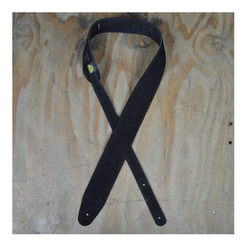 Colonial Leather Double Suede Guitar Strap - Black - Image 4