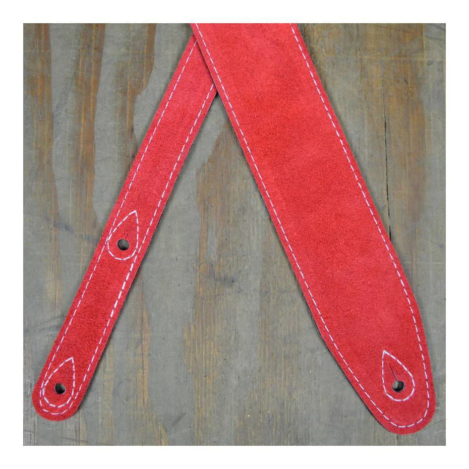 Colonial Leather Double Suede Guitar Strap - Red - Image 2