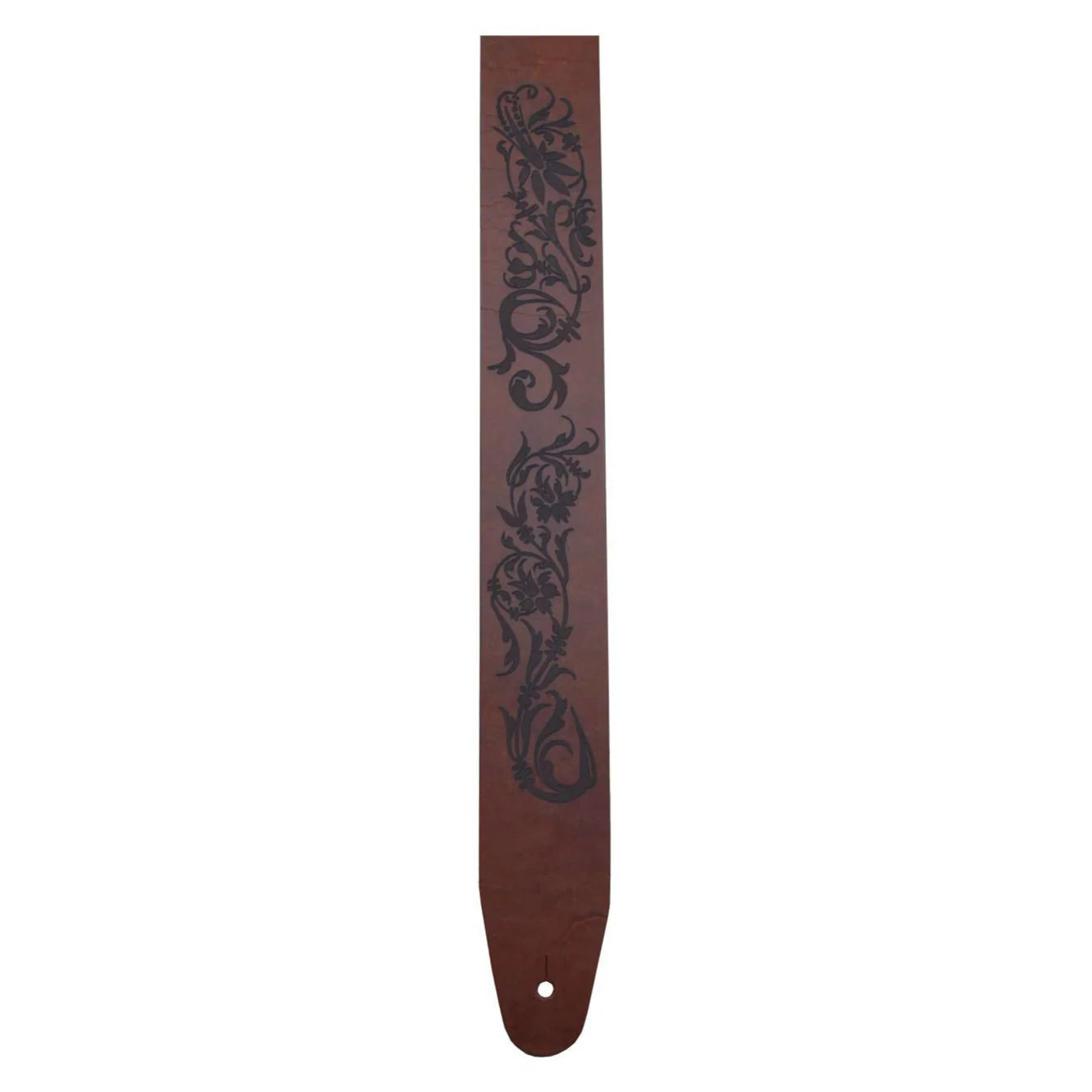 Colonial Leather Flowers Etched Leather Guitar Strap - Image 2
