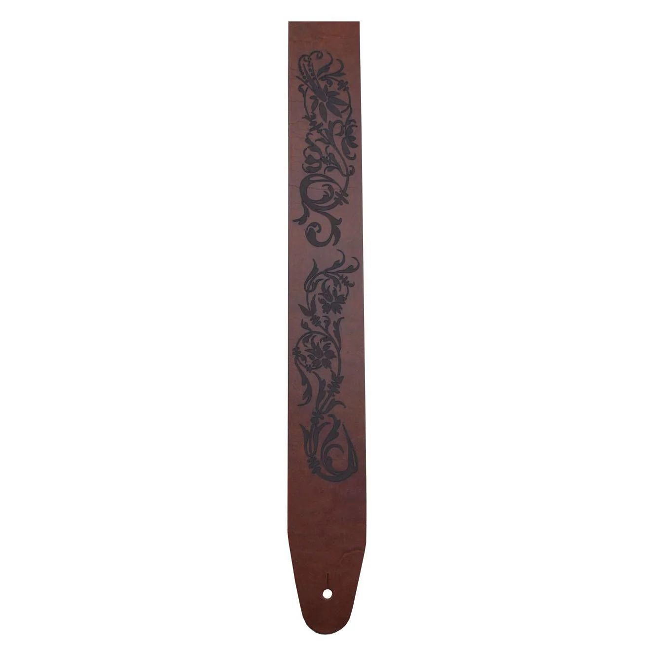 Colonial Leather Flowers Etched Leather Guitar Strap - Image 4