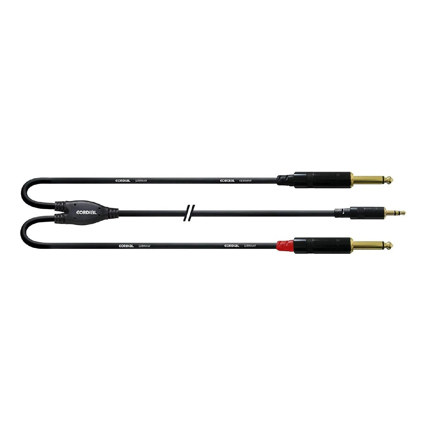Cordial Y-Adapter Cable 3.5mm TRS Plug - 2x 6.35mm TS Plugs - 6m