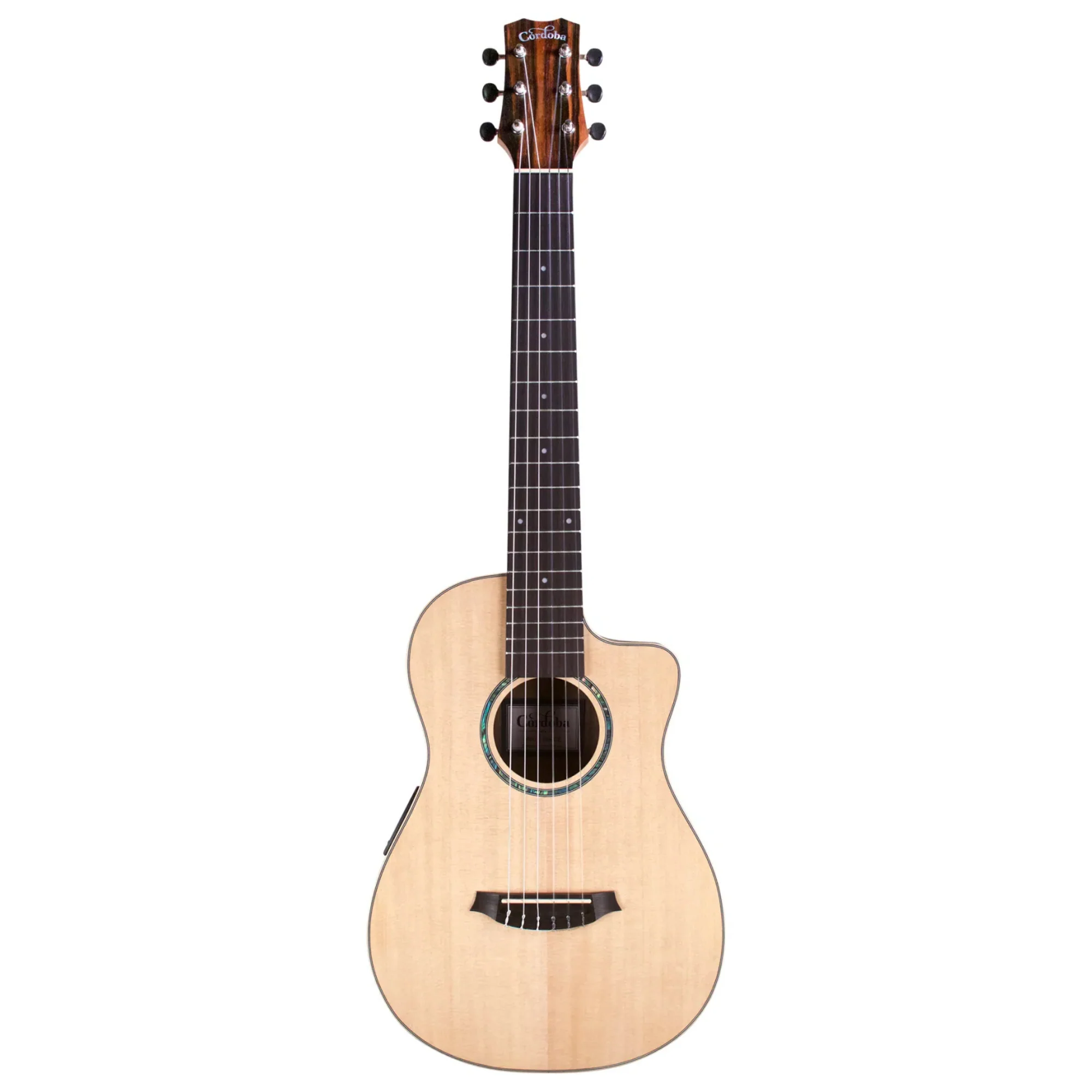 Cordoba Mini II EB-CE Striped Ebony Classical Guitar - Image 2