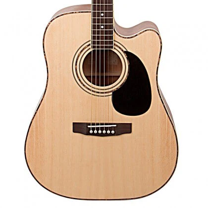 Cort AD880CE NS Dreadnought Cutaway Acoustic Guitar in Satin Natural - Image 2