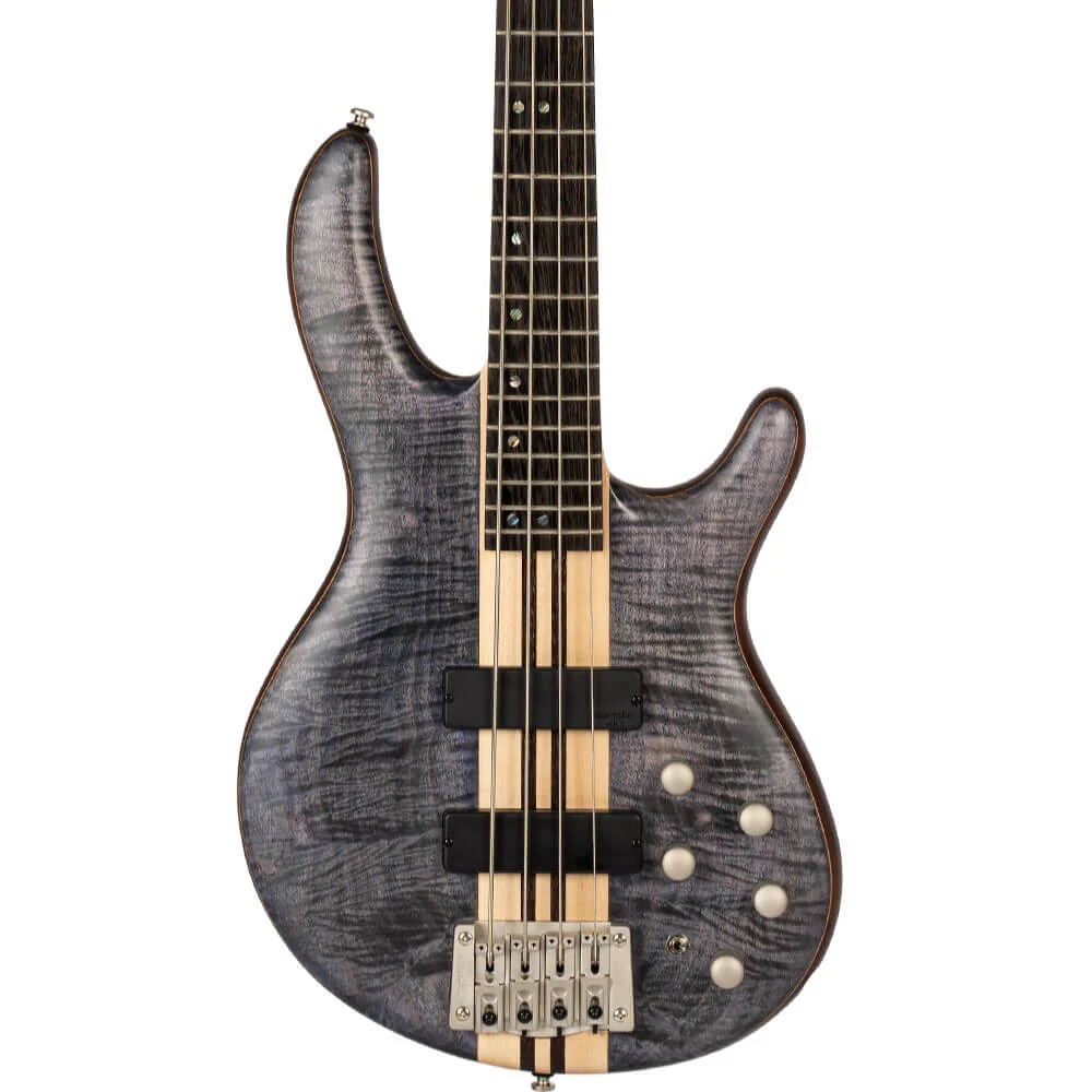 Cort Artisan Series A4 Plus FMMH Electric Bass Guitar - Open Pore Blue Black - Image 3