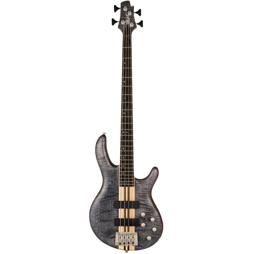 Cort Artisan Series A4 Plus FMMH Electric Bass Guitar - Open Pore Blue Black - Image 4