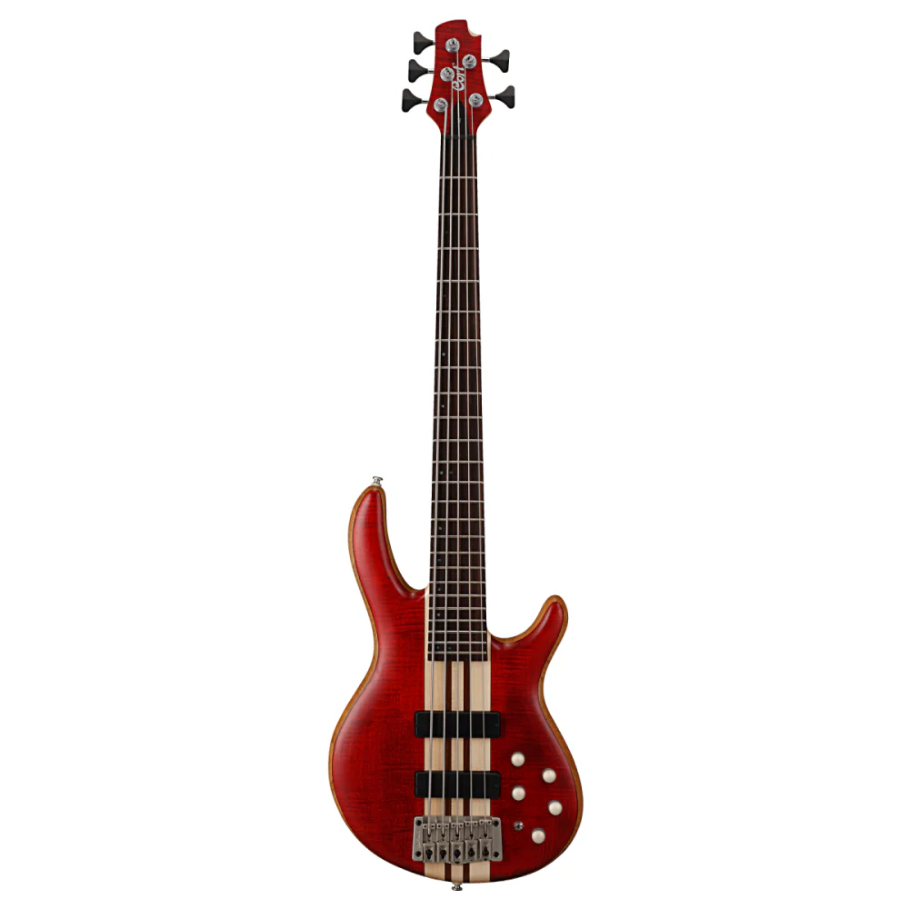 Cort Artisan Series A5 Plus FMMH Electric Bass Guitar - Open Pore Black Cherry Finish - Image 5