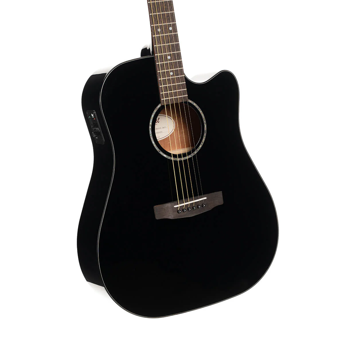 Cort Earth 60 CE BK Acoustic Guitar with Pickup and Cutaway - Black - Image 3