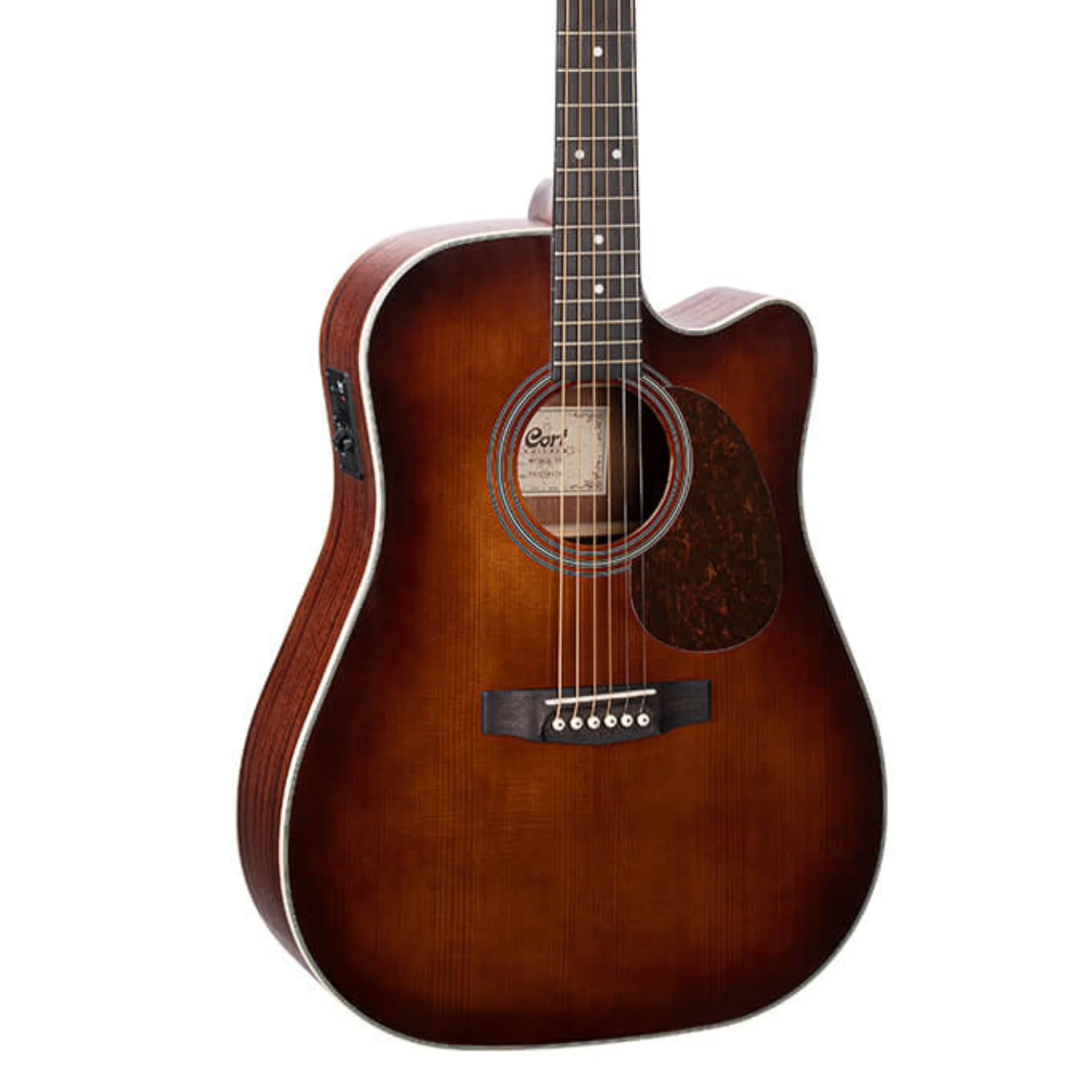 Cort MR500E OP Dreadnought Cutaway Acoustic Guitar w/Gig bag - Brown Burst - Image 2