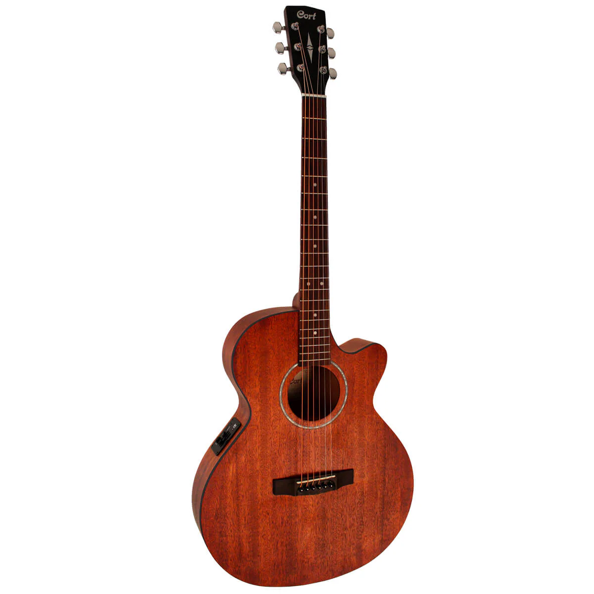 Cort SFX-MEM Acoustic Electric Guitar Mahogany Open Pore with Bag - Image 7