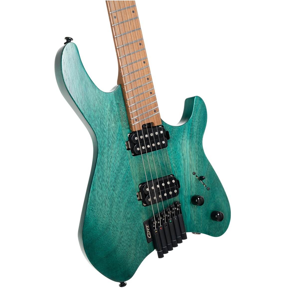 Cort Space G6MS SGTQ Electric Guitar w/Bag - Semi Gloss Turquoise - Image 3