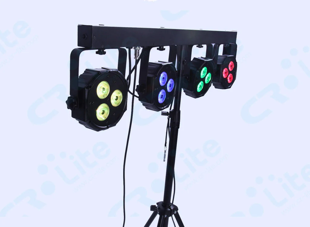 CR Lite Power Party Bar with four 9W Wash Par Lights and Footswitch - Image 7