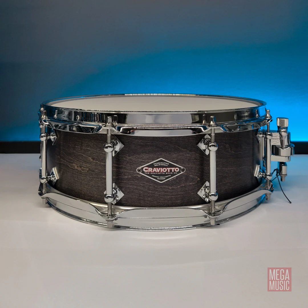 Craviotto Custom Shop Snare Drum 14 x 5 inch Maple with Hybrid Edges Black Stain - Image 2