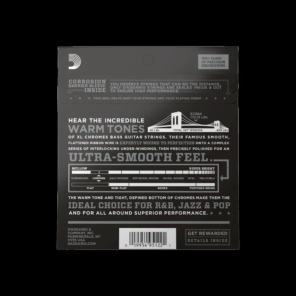 D'Addario ECB84 40-100 Custom Light Chromes Bass Guitar Strings - Image 3