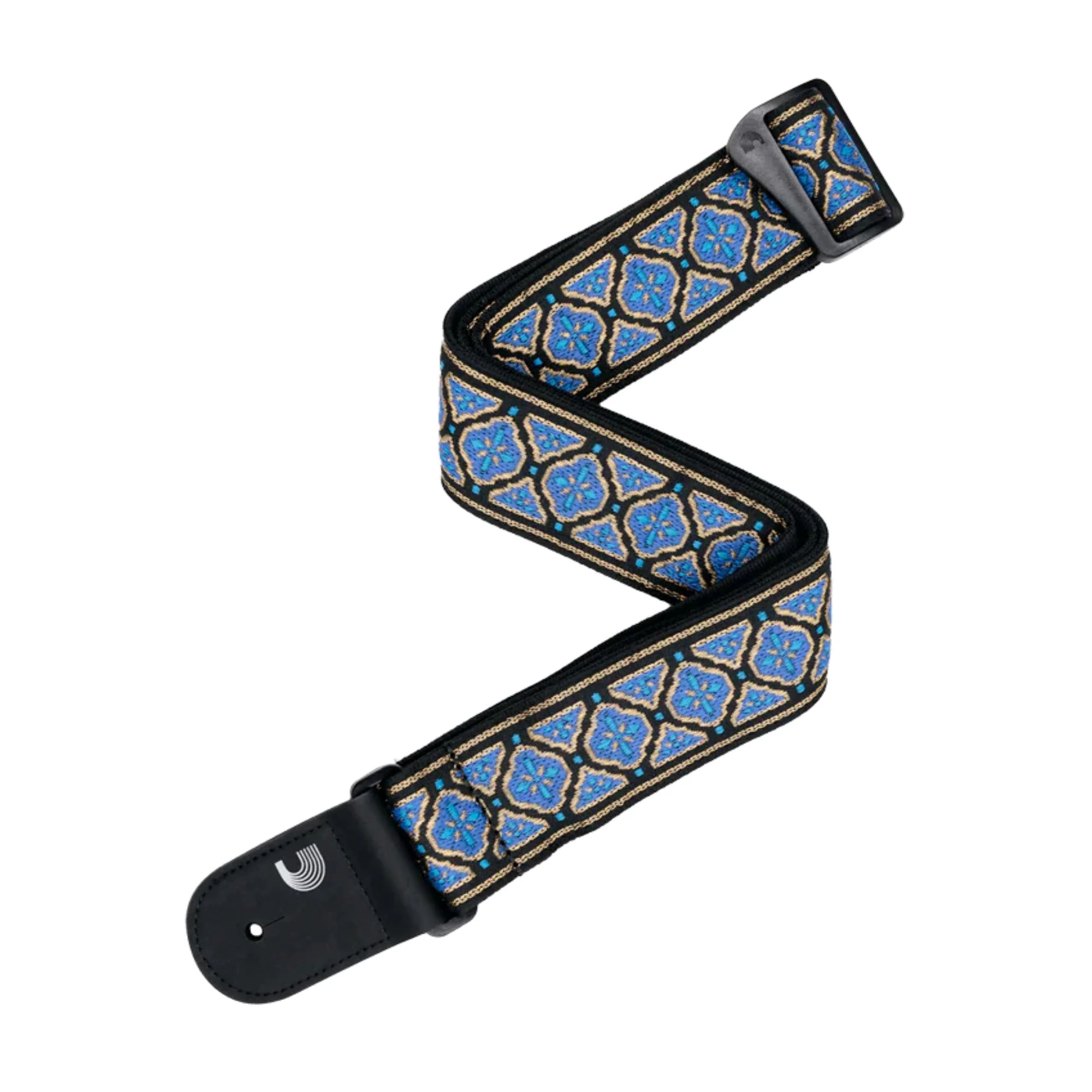 D'Addario Eco Woven Guitar Strap - Blue/Gold
