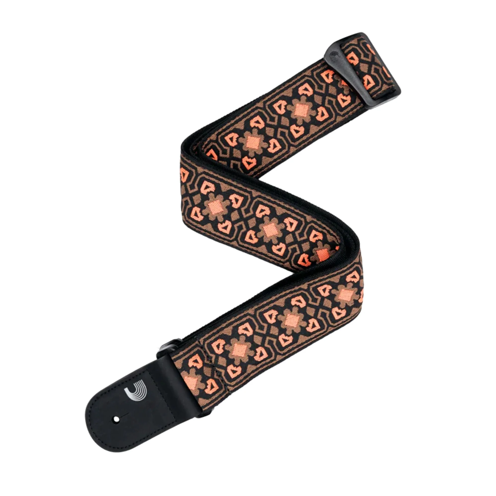 D'Addario Eco Woven Guitar Strap - Brown/Orange