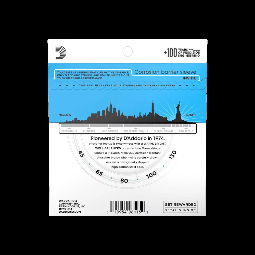D'Addario EPBB170-5 45-130 Phosphor Bronze 4-String Acoustic Bass Guitar Strings - Image 4