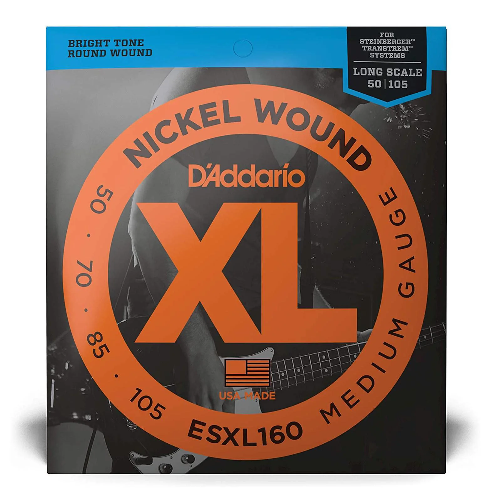 D'Addario ESXL160 50-105 Medium Nickel Wound Double Ball End Bass Guitar Strings - Image 6