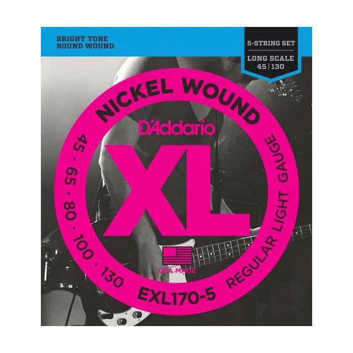 D'Addario EXL170-5 5-String Bass Guitar Strings 45-130 Light Guage Long Scale - Image 2