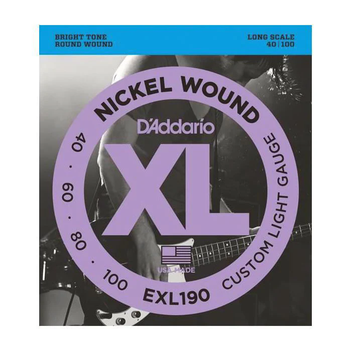 D'Addario EXL190 Bass Guitar Strings 40-100 Custom Light, Long Scale - Image 2