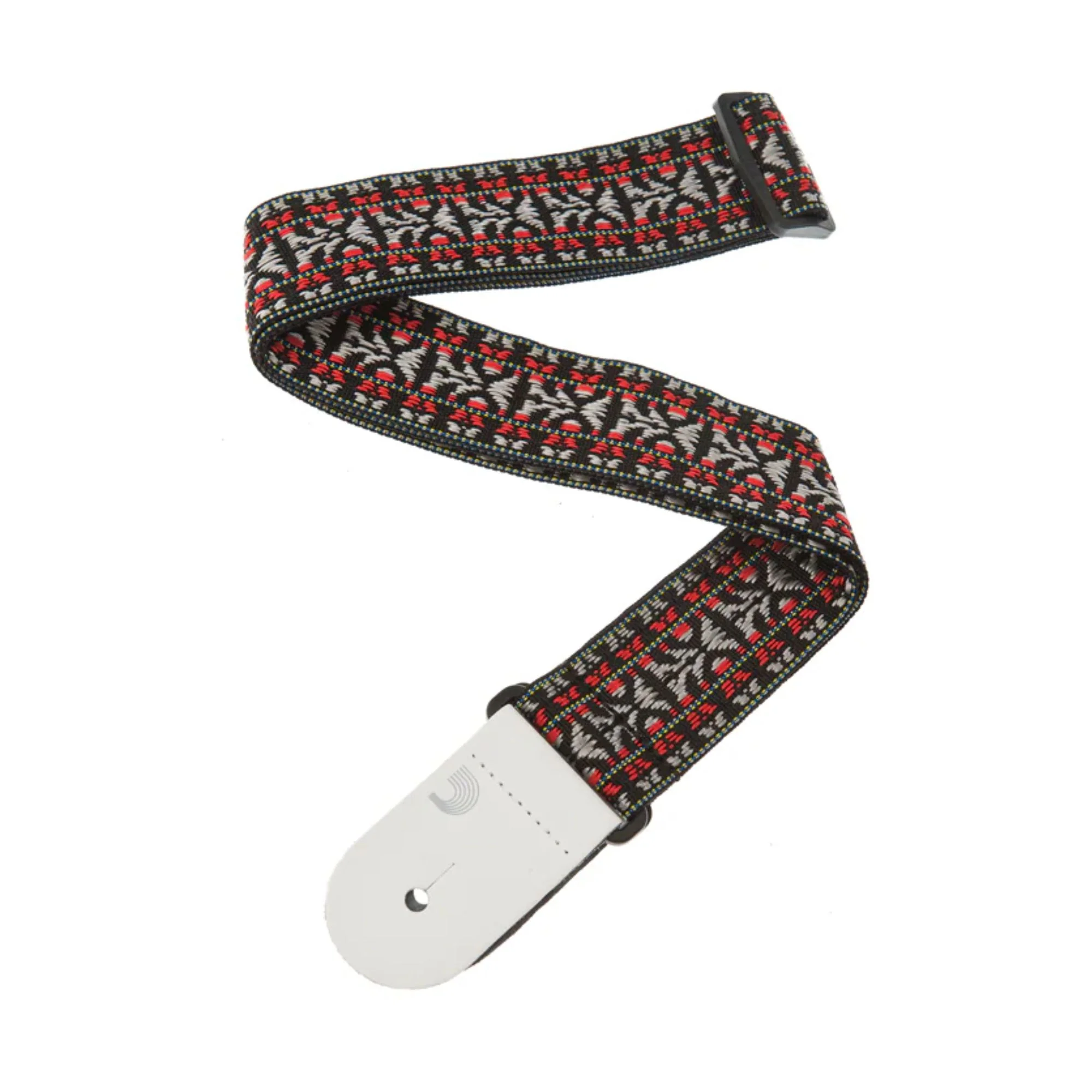 D'Addario Hootenanny Style 2 Nylon Woven Guitar Strap - Red Pattern