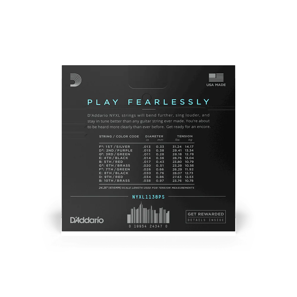D'Addario NYXL1138PS E9 Pedal Steel Guitar Strings - 11-38 - Image 5