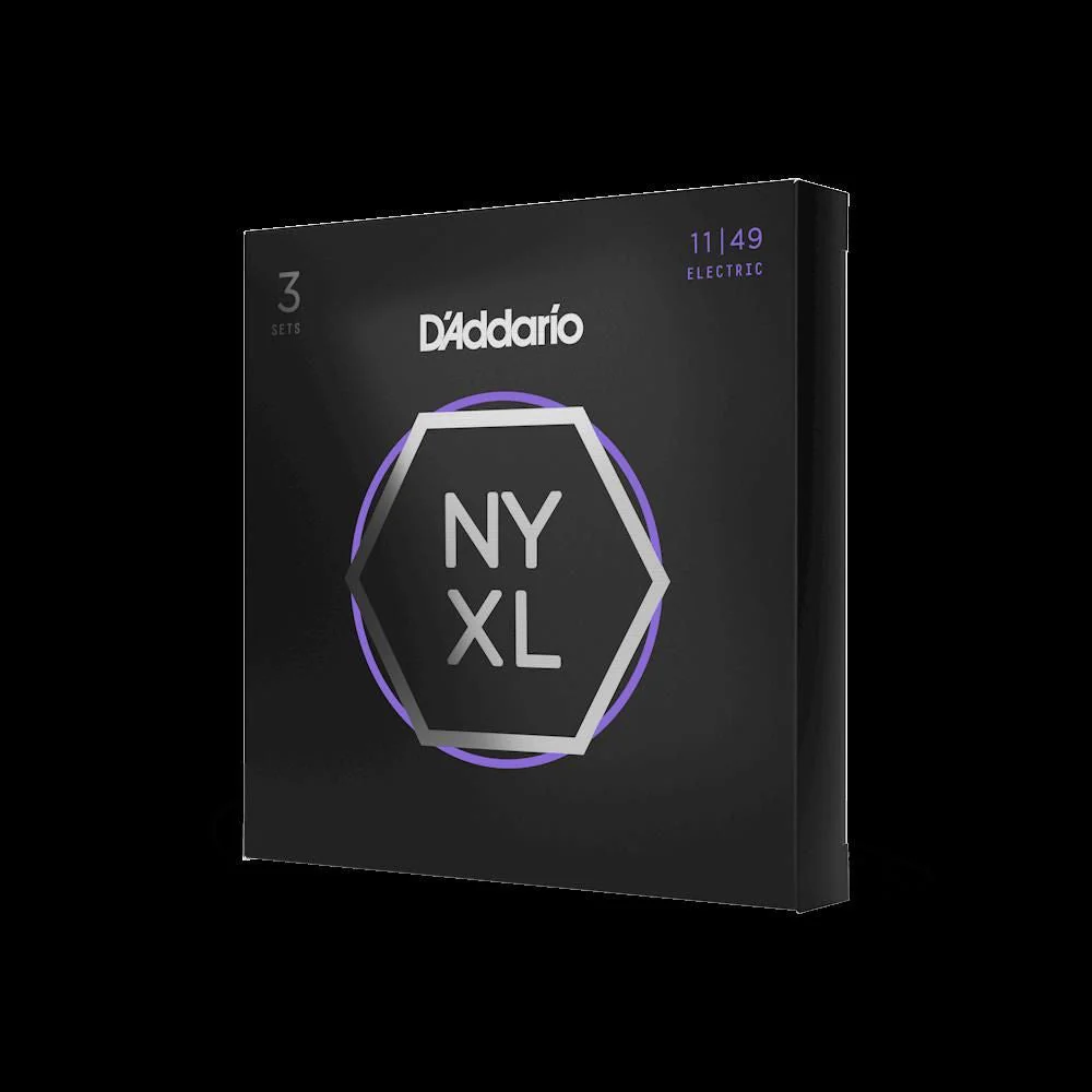 D'Addario NYXL11493P 11-49 Medium Nickel Wound Electric Guitar Strings - 3 Pack - Image 2