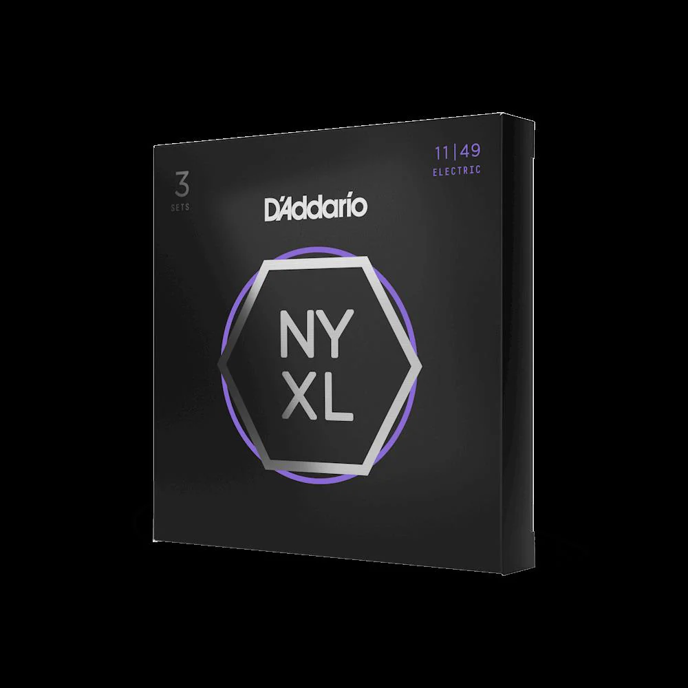 D'Addario NYXL11493P 11-49 Medium Nickel Wound Electric Guitar Strings - 3 Pack - Image 4