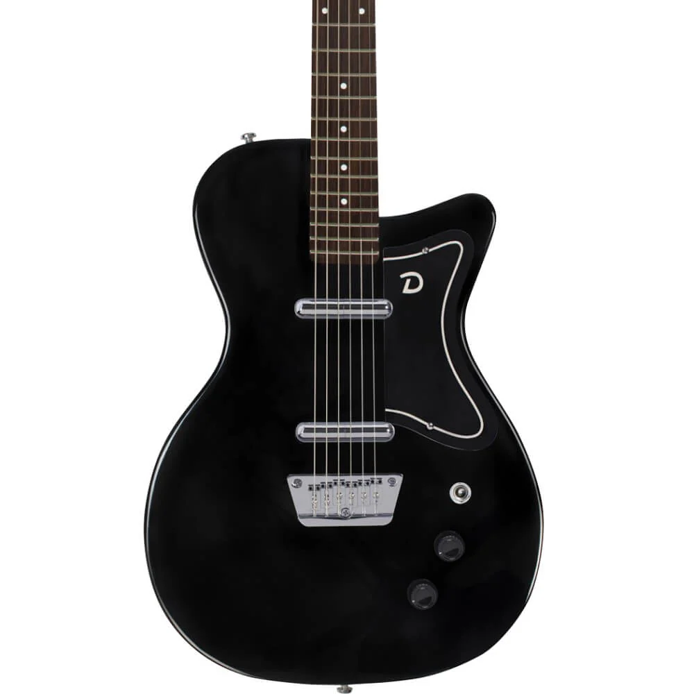 Danelectro '56 Baritone Electric Guitar with Bottle Headstock - Black - Image 2