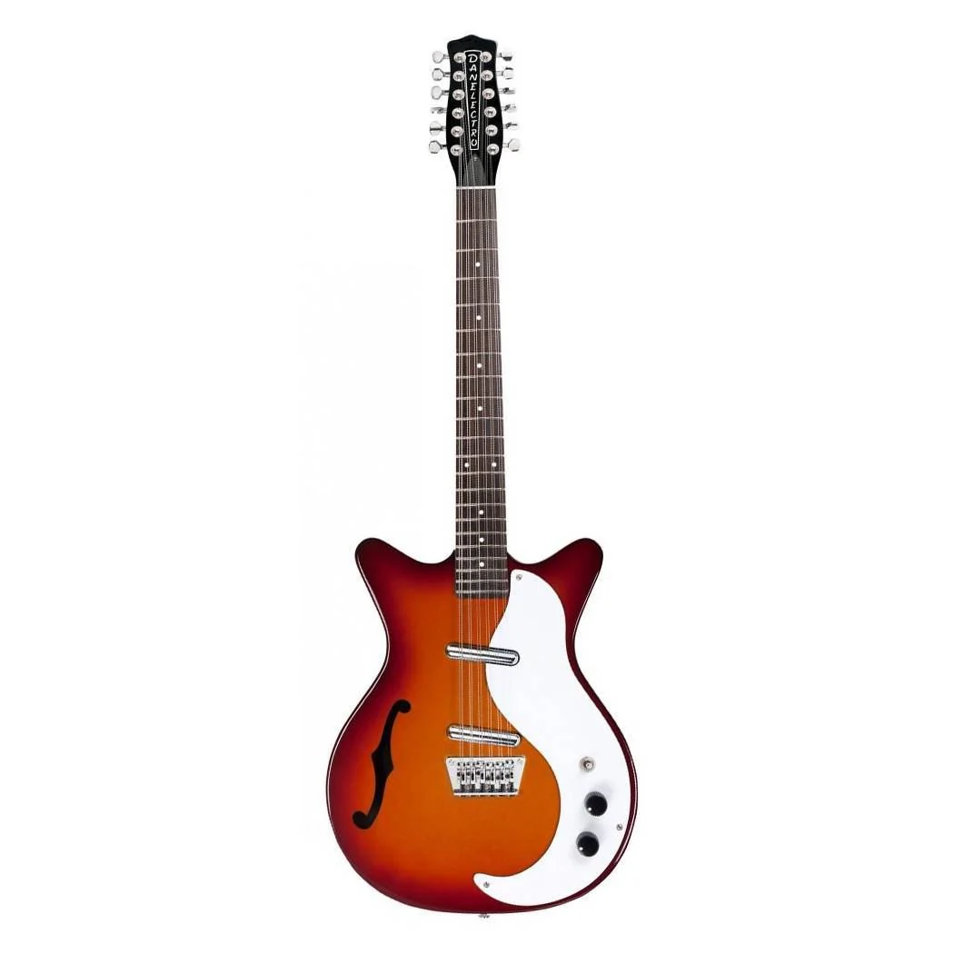 Danelectro 59 12 String Semi Hollow Electric Guitar in Cherry Sunburst - Image 2