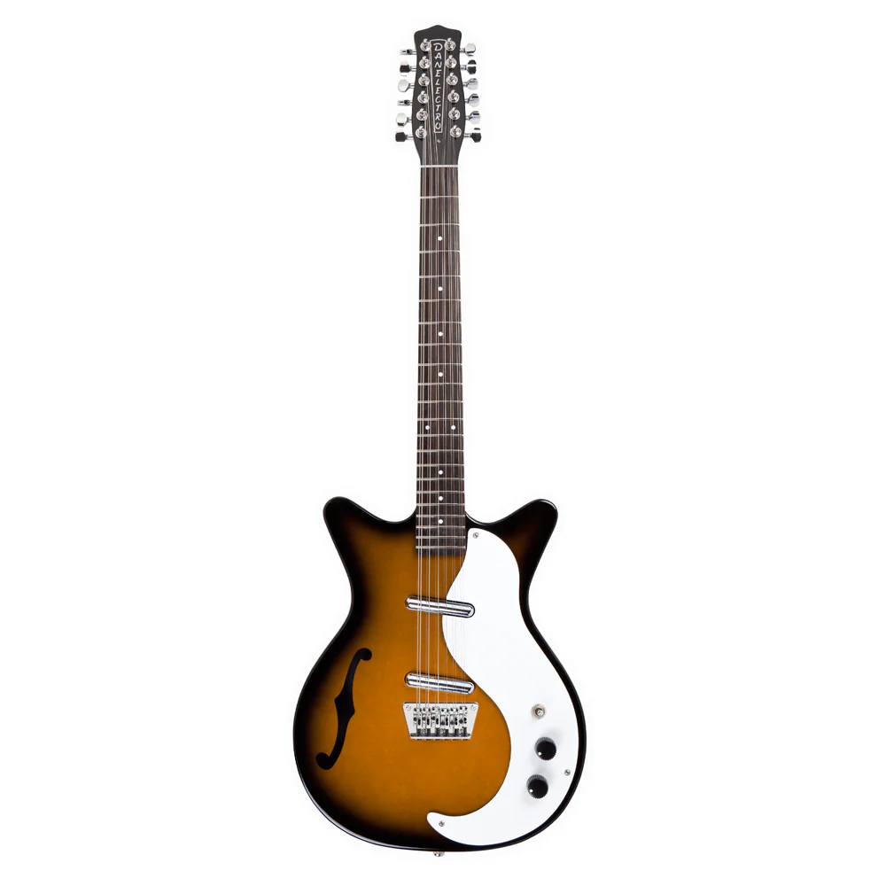 Danelectro 59 12 String Semi Hollow Electric Guitar in Tobacco Sunburst - Image 2