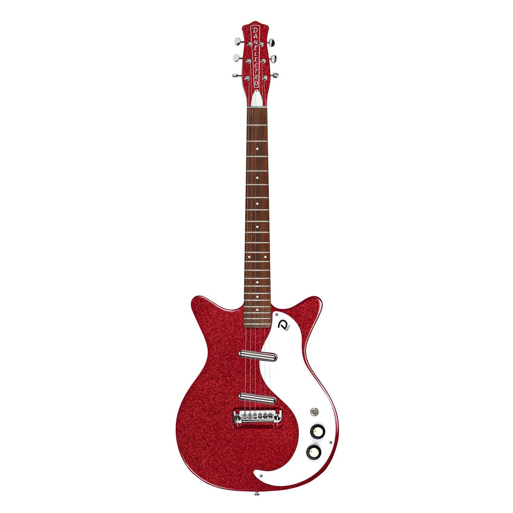 DanElectro 59M Series NOS Electric Guitar 60th Anniversary in Red Metallic Flake - Image 2
