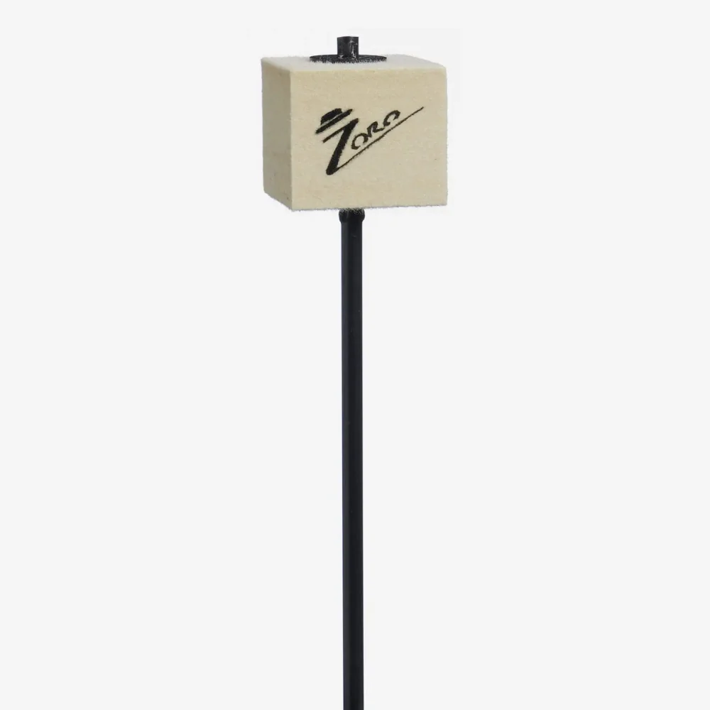 Danmar Bass Drum Pedal Beater Zoro Model White Felt Square Black Shaft - Image 2