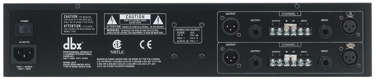 DBX 2215 Dual Channel 2/3 Octave Graphic Equalizer/Limiter - Image 6