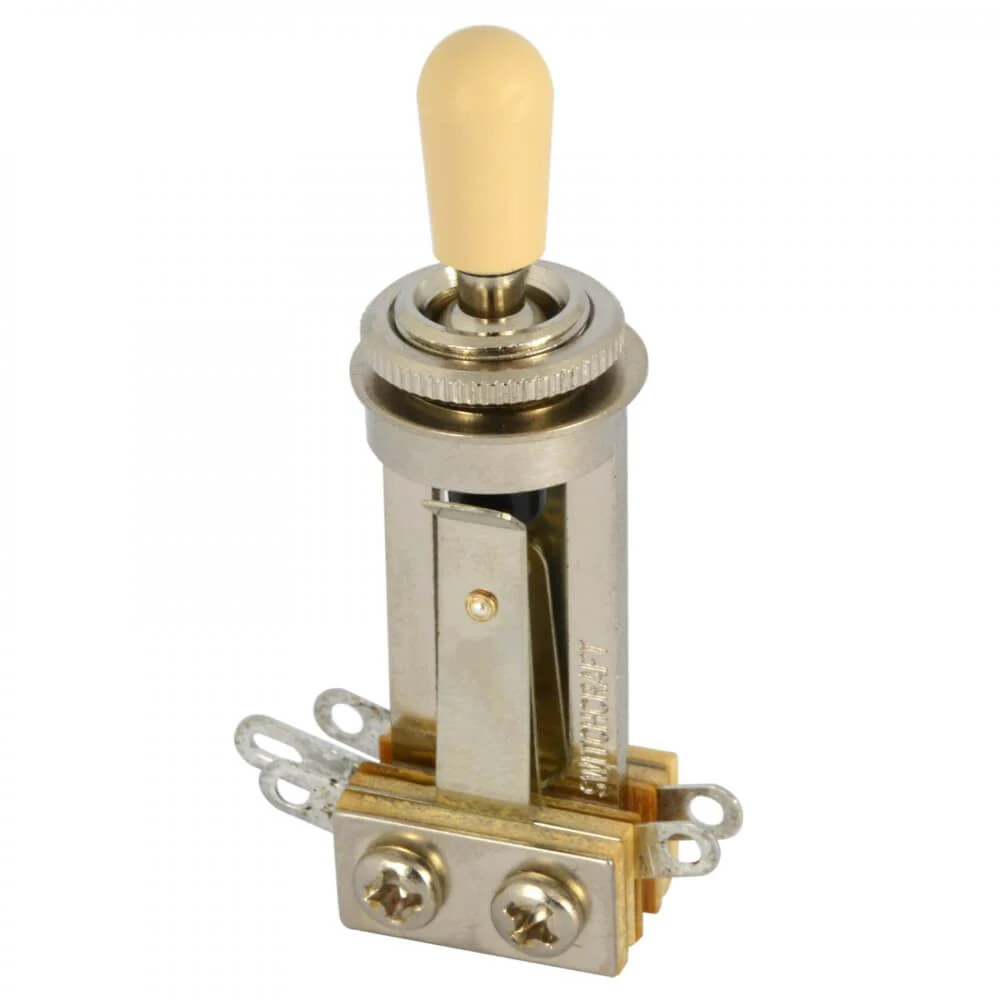 DiMarzio EP1101 3-Way Toggle Switch Straight Long - Cream Knob - Image 3