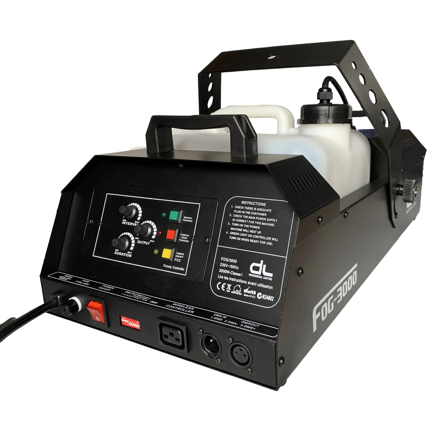 DL FOG 3002 Smoke Machine with DMX and Wireless Remote - Image 2