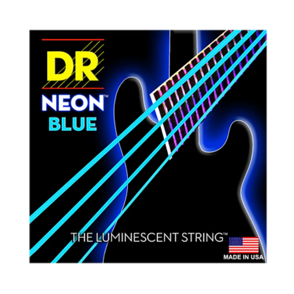 DR NBB-45 Hi-Def Neon Blue Colored Medium 45-105 Bass Strings Set - Image 2