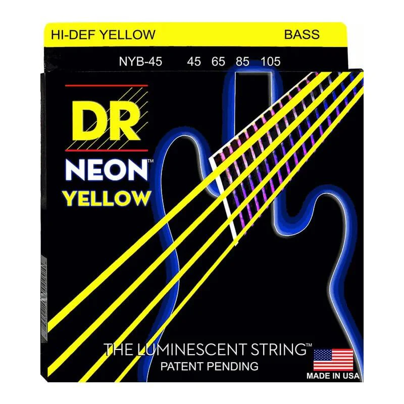 DR NEON NYB-45 Medium Coated Bass String Set (45 - 105) - Yellow - Image 2
