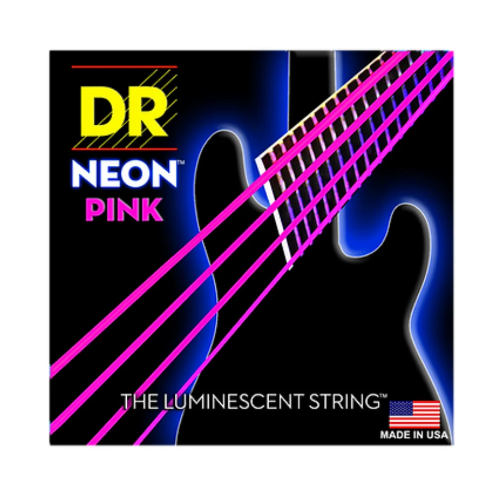 DR NPB-45 Hi-Def Neon Pink Colored Medium 45-105 Bass Strings Set - Image 2