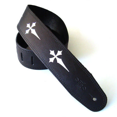 DSL Designers Gothic Cross Guitar Strap 2.5" - Black - Image 2