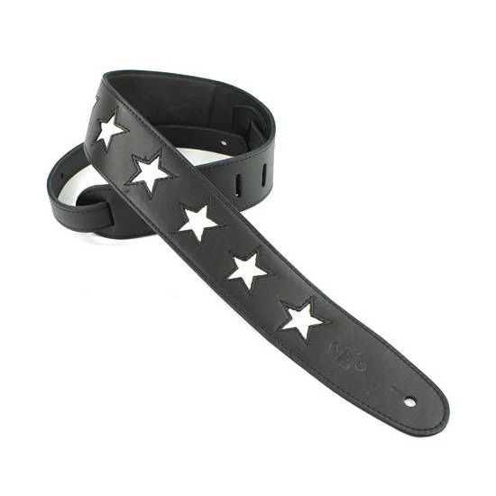 DSL Designers Star Guitar Strap 2.5" - White Star