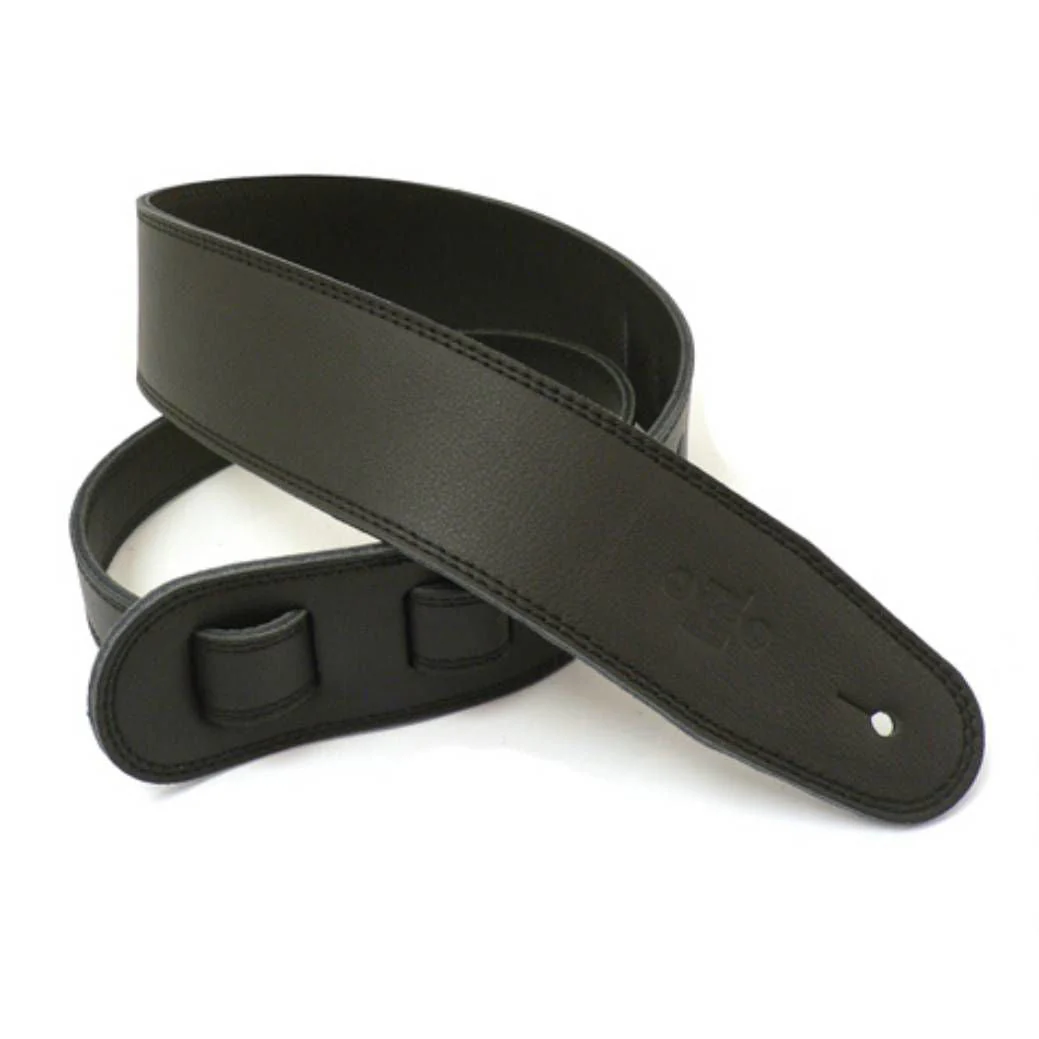 DSL Premium Triple Padded Garment Leather Guitar Strap 2.5" - Black