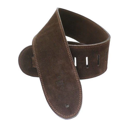 DSL Premium Triple Suede Guitar Strap 3.5" Triple Ply - Brown